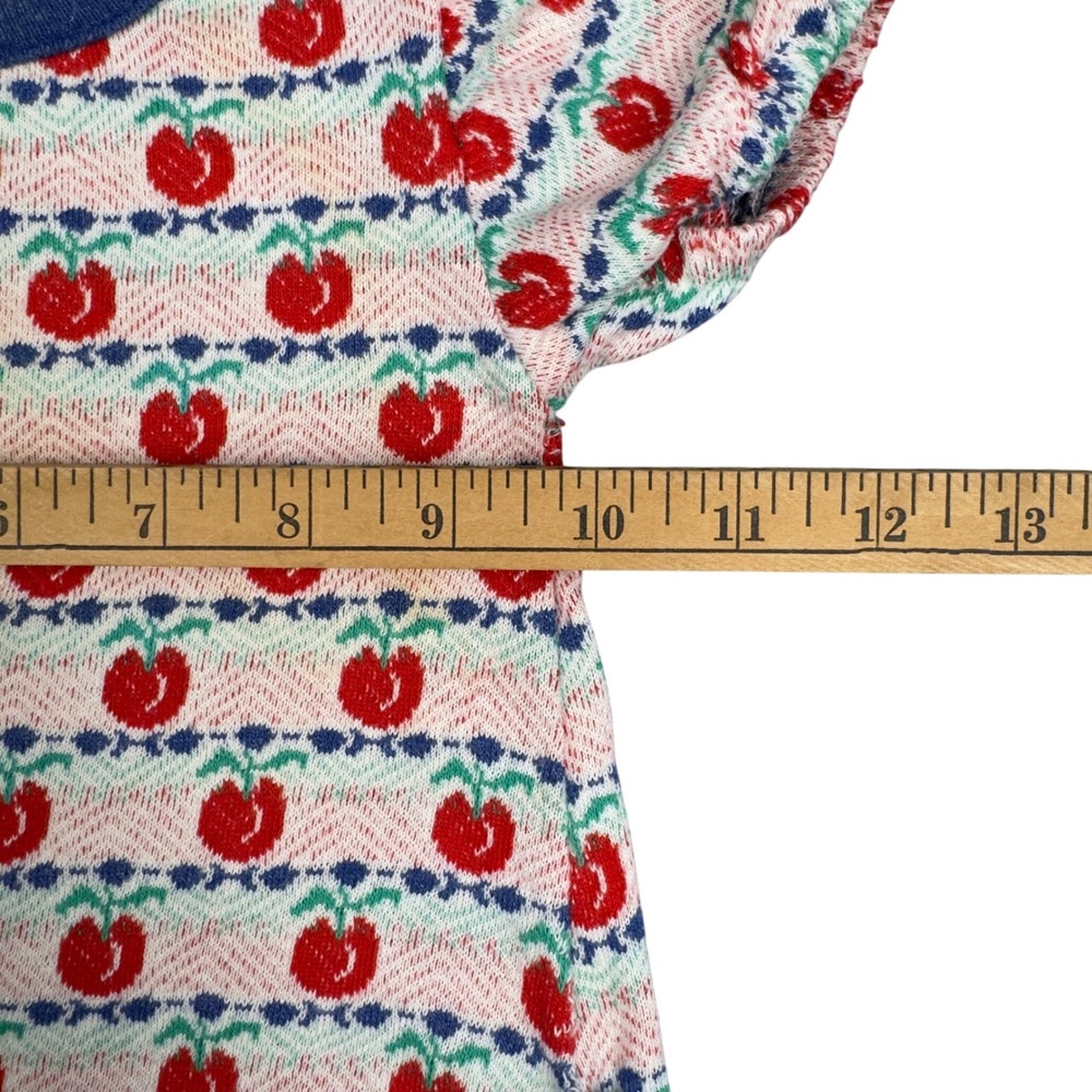 Vintage‎ Camptown Girls 2T Cherry Jacquard Knit Shirt Red White USA Made - Picture 9 of 10